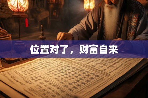 位置对了，财富自来