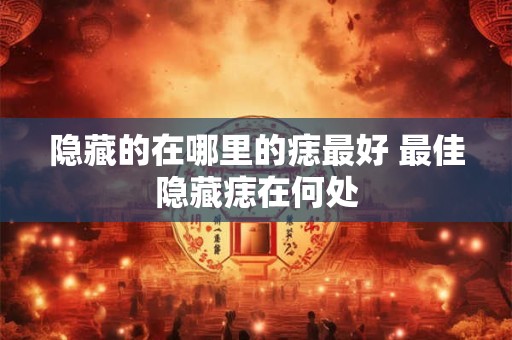 隐藏的在哪里的痣最好 最佳隐藏痣在何处