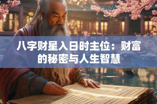八字财星入日时主位：财富的秘密与人生智慧