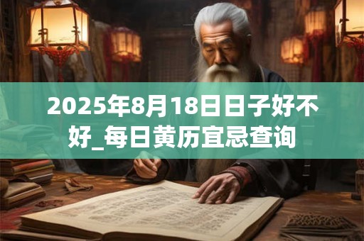 2025年8月18日日子好不好_每日黄历宜忌查询