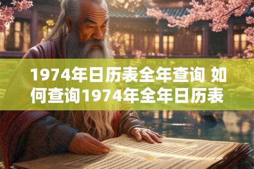 1974年日历表全年查询 如何查询1974年全年日历表