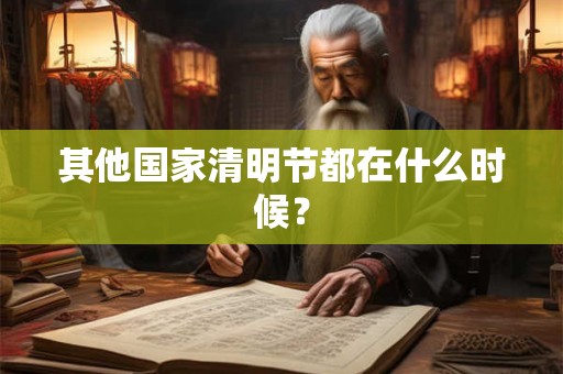 其他国家清明节都在什么时候？