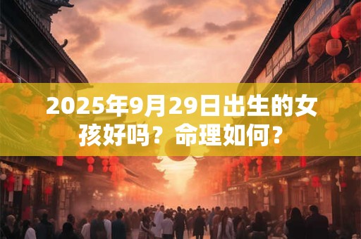 2025年9月29日出生的女孩好吗？命理如何？