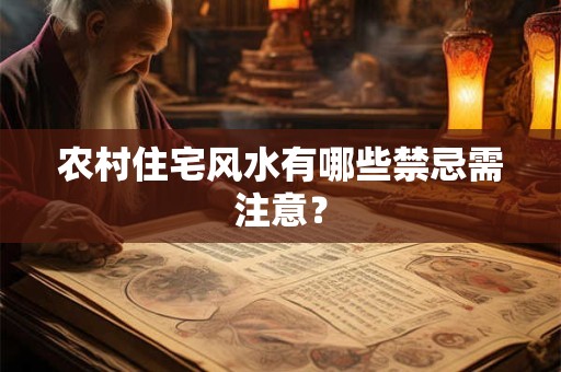 农村住宅风水有哪些禁忌需注意？