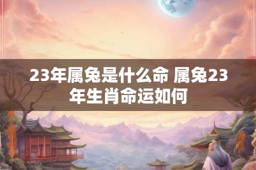 23年属兔是什么命 属兔23年生肖命运如何