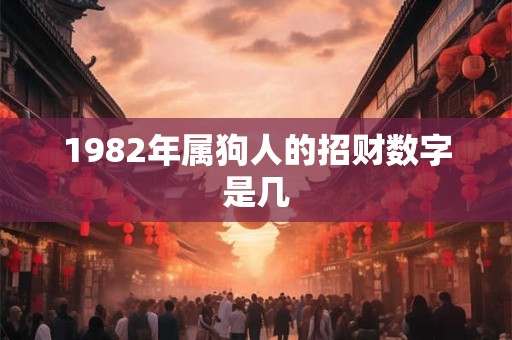 1982年属狗人的招财数字是几