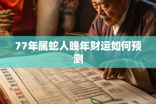 77年属蛇人晚年财运如何预测