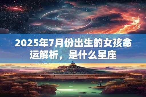 2025年7月份出生的女孩命运解析,是什么星座 2025年7月份出生的女孩命运解析,是什么星座