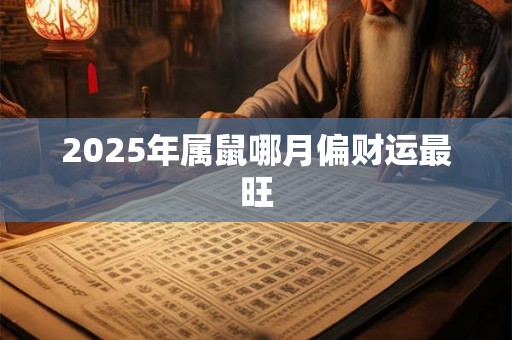 2025年属鼠哪月偏财运最旺