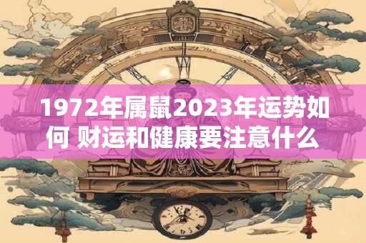 1972年属鼠2023年运势如何 财运和健康要注意什么