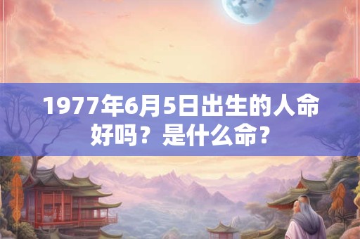 详细阅读:1977年6月5日出生的人命好吗?是什么命? 1977年6月5日出生的人命好吗?是什么命?