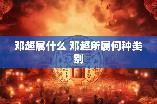 邓超属什么 邓超所属何种类别