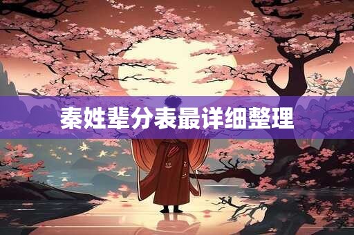 秦姓辈分表最详细整理
