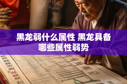 黑龙弱什么属性 黑龙具备哪些属性弱势