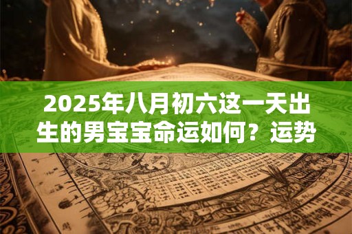 2025年八月初六这一天出生的男宝宝命运如何？运势咋样
