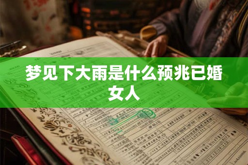 梦见下大雨是什么预兆已婚女人