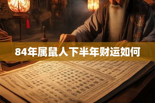 84年属鼠人下半年财运如何