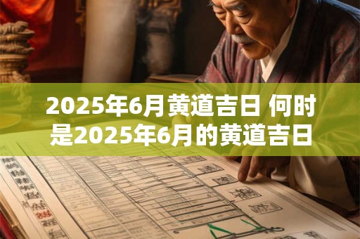 2025年6月黄道吉日 何时是2025年6月的黄道吉日