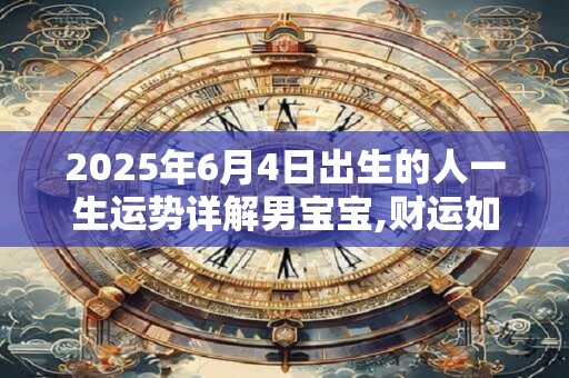 2025年6月4日出生的人一生运势详解男宝宝,财运如何