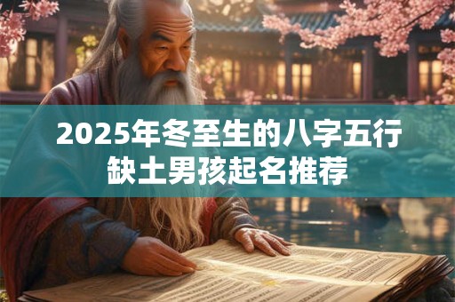 2025年冬至生的八字五行缺土男孩起名推荐