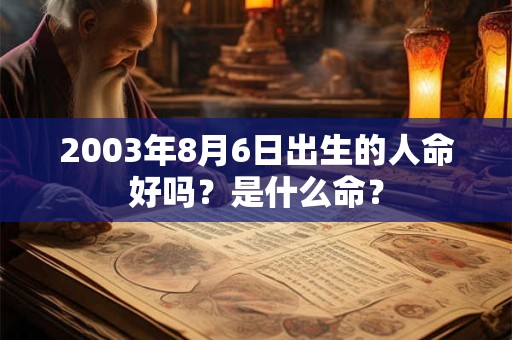2003年8月6日出生的人命好吗？是什么命？