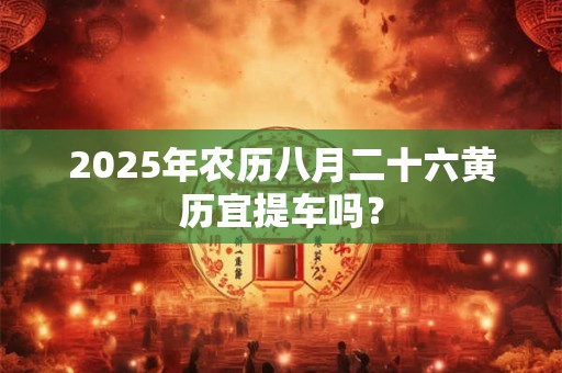 2025年农历八月二十六黄历宜提车吗？