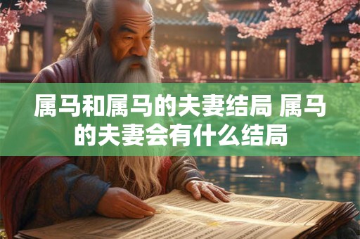 属马和属马的夫妻结局 属马的夫妻会有什么结局