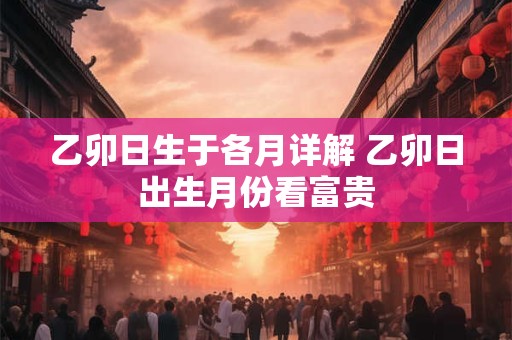 乙卯日生于各月详解 乙卯日出生月份看富贵
