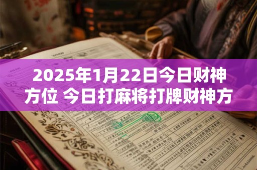 2025年1月22日今日财神方位 今日打麻将打牌财神方位