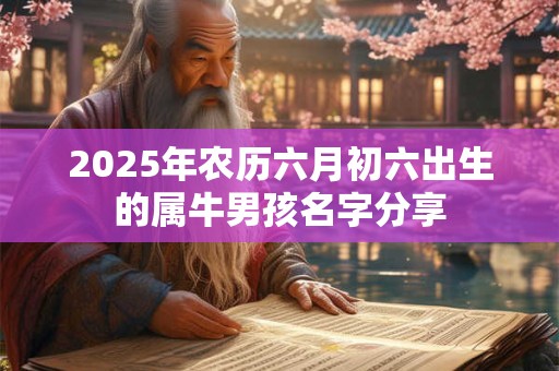 2025年农历六月初六出生的属牛男孩名字分享