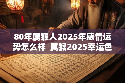 80年属猴人2025年感情运势怎么样  属猴2025幸运色