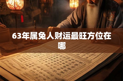 63年属兔人财运最旺方位在哪