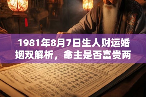 1981年8月7日生人财运婚姻双解析，命主是否富贵两全
