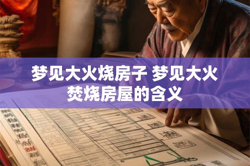 梦见大火烧房子 梦见大火焚烧房屋的含义