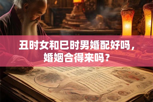 丑时女和巳时男婚配好吗，婚姻合得来吗？