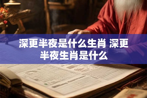 深更半夜是什么生肖 深更半夜生肖是什么