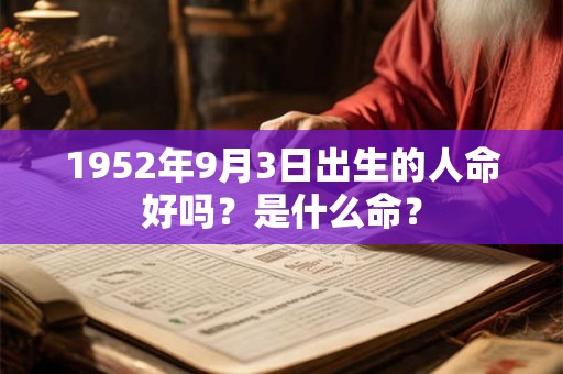 1952年9月3日出生的人命好吗？是什么命？