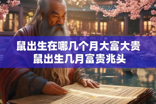 鼠出生在哪几个月大富大贵 鼠出生几月富贵兆头