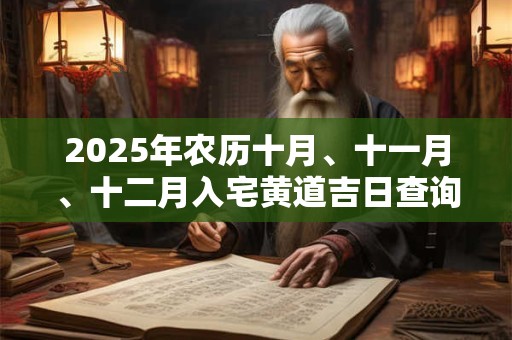 2025年农历十月、十一月、十二月入宅黄道吉日查询 2025年农历十月、十一月、十二月入宅黄道吉日查询