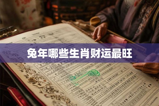 兔年哪些生肖财运最旺