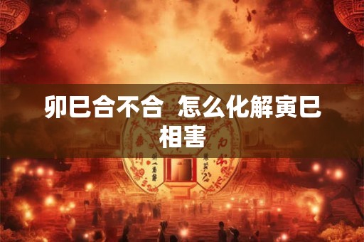 卯巳合不合  怎么化解寅巳相害