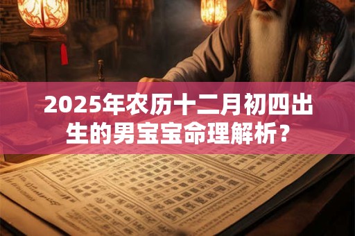 2025年农历十二月初四出生的男宝宝命理解析？