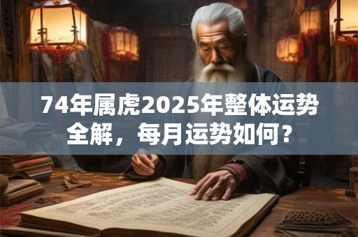 74年属虎2025年整体运势全解，每月运势如何？