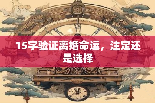 15字验证离婚命运，注定还是选择