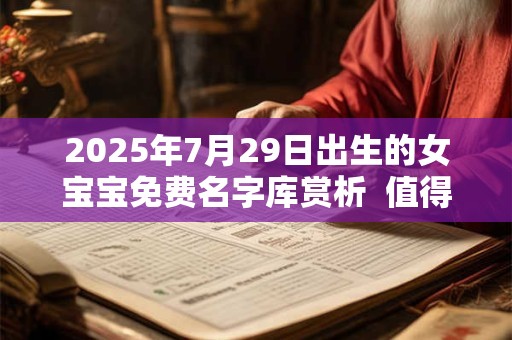 2025年7月29日出生的女宝宝免费名字库赏析  值得参考