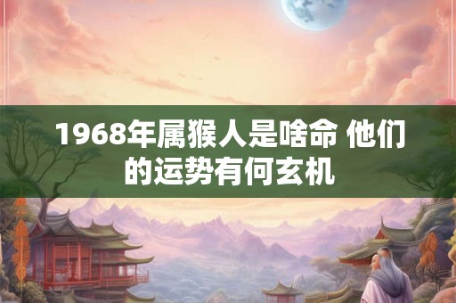 1968年属猴人是啥命 他们的运势有何玄机
