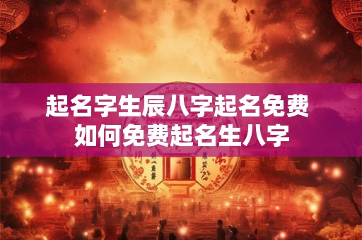 起名字生辰八字起名免费 如何免费起名生八字