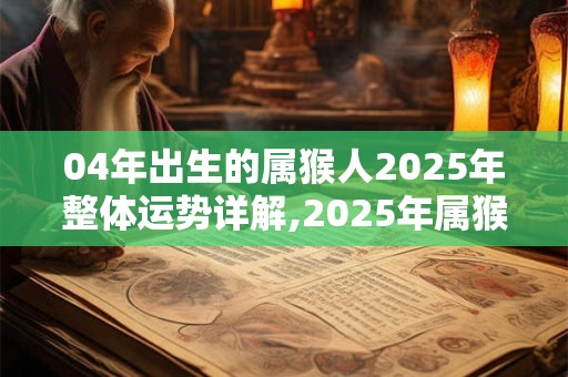 04年出生的属猴人2025年整体运势详解,2025年属猴运势好吗？