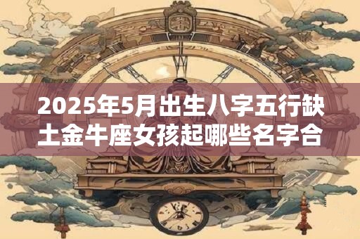 2025年5月出生八字五行缺土金牛座女孩起哪些名字合适？
