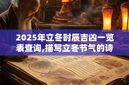 2025年立冬时辰吉凶一览表查询,描写立冬节气的诗词有哪些? 2025年立冬时辰吉凶一览表查询,描写立冬节气的诗词有哪些?